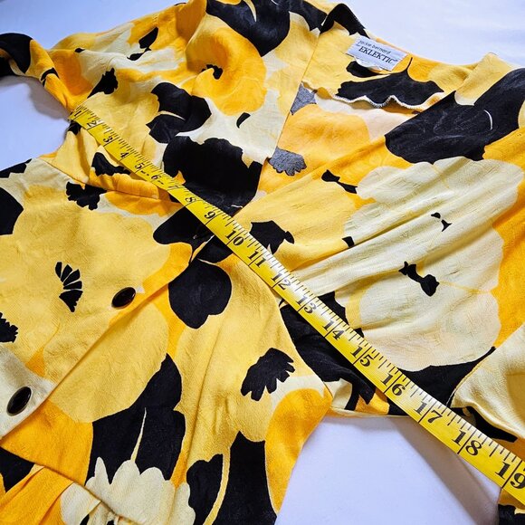 Bold Vintage Canadian Black and Yellow Floral Sundress - Picture 10 of 15
